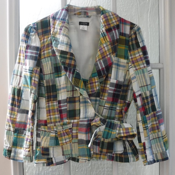 J.Crew Multi-Color Check Patched on Jacket - Picture 6 of 11